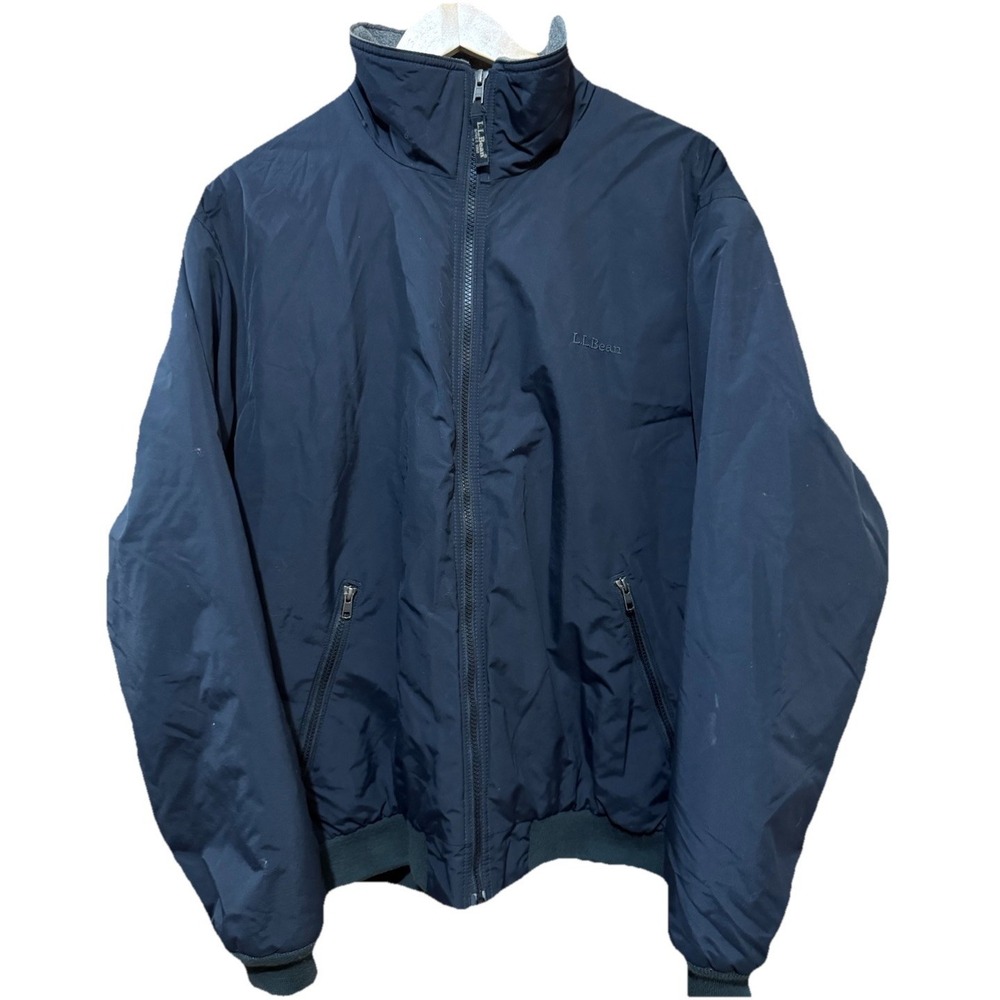 L.L.Bean Mens Warm Up Jacket Black Winter Full Zip Insulated XL EUC Outdoor